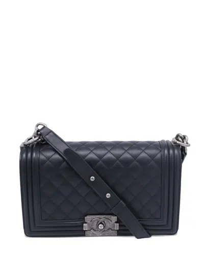 Pre-owned Chanel Medium Quilted Shoulder Bag In Black