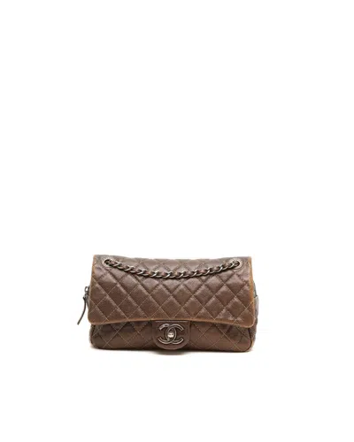 Chanel Medium Shiva Caviar Single Flap Bag In Brown