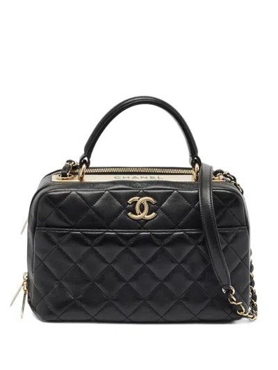 Pre-owned Chanel Medium Trendy Cc Quilted Satchel Bag In Black