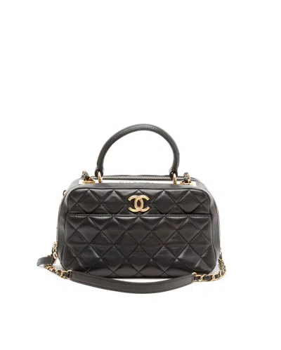 Pre-owned Chanel Medium Trendy Top Handle Bag In Black