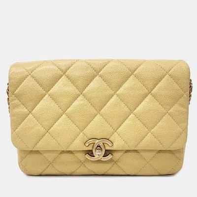 Pre-owned Chanel Melody Bag In Yellow