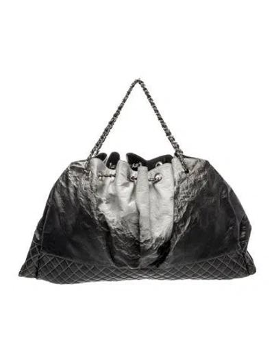 Pre-owned Chanel Melrose Degrade Cabas Tote In Black