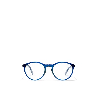 Pre-owned Chanel Mens Blue Phantos Optical Glasses