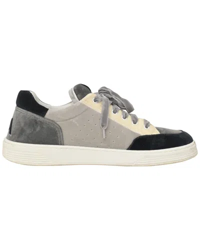 Pre-owned Chanel Men's Suede Velvet Logo Sneaker (authentic Pre-loved)