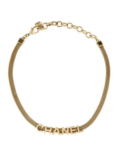 Pre-owned Chanel Mesh '' Choker Necklace, 15" In Multi