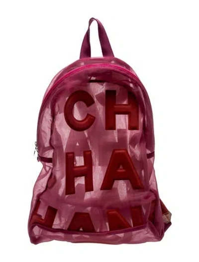 Pre-owned Chanel Mesh Doudoune Backpack In Pink