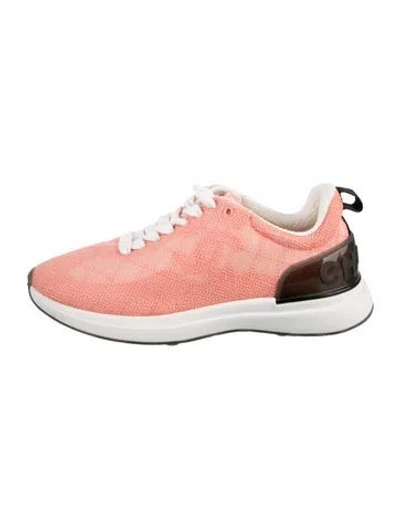 Pre-owned Chanel Mesh Graphic Print Athletic Sneakers In Pink