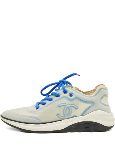 Pre-owned Chanel Mesh Logo Sneakers In Neutral