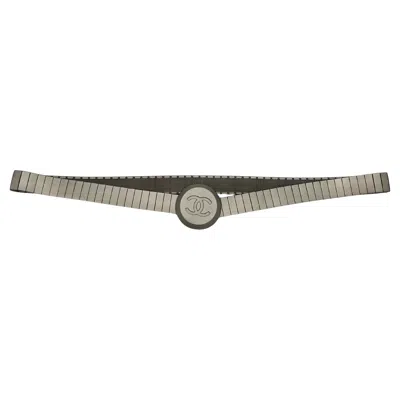 Pre-owned Chanel Metal Belt Collection Identification 2000/2001 In Gray