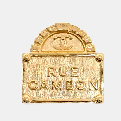 Pre-owned Chanel Metal Cambon Brooch In Multi