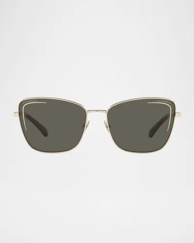 Pre-owned Chanel Metal Cat-eye Sunglasses In Brown