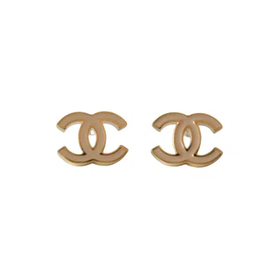 Chanel Metal Enamel Cc Earrings Gold
