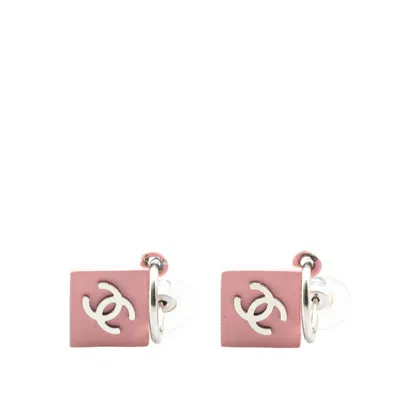 Pre-owned Chanel Metal Plastic Stud Earrings () In Pink
