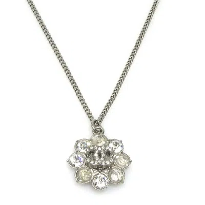 Pre-owned Chanel Metal Rhinestone Necklace () In Silver