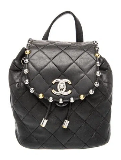 Pre-owned Chanel Metallic Bubble Backpack In Black