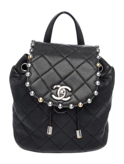 Pre-owned Chanel Metallic Bubble Backpack In Black