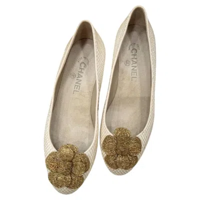 Pre-owned Chanel Metallic Gold Ballet Flats - Size 38