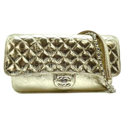Pre-owned Chanel Metallic Gold Leather Shoulder Bag ()