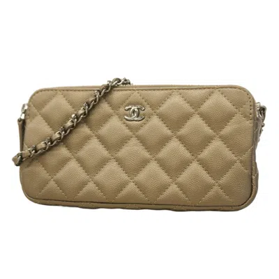 Pre-owned Chanel Metallic Grained Calfskin Chain/shoulder Wallet () In Multi