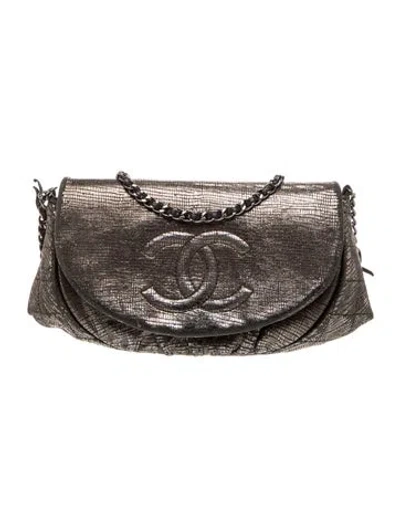 Pre-owned Chanel Metallic Half Moon Wallet On Chain In Neutral