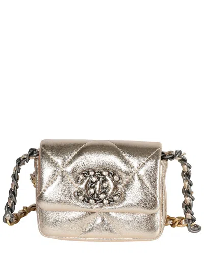 Pre-owned Chanel Metallic Lambskin 19 Belt Bag (authentic Pre-loved)