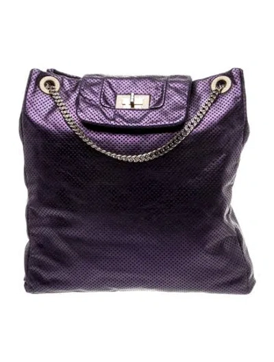 Pre-owned Chanel Metallic Large Drill Tote