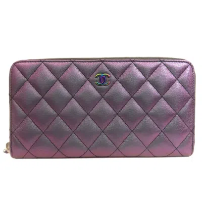 Pre-owned Chanel Metallic Leather Long Wallet (bi-fold) ()