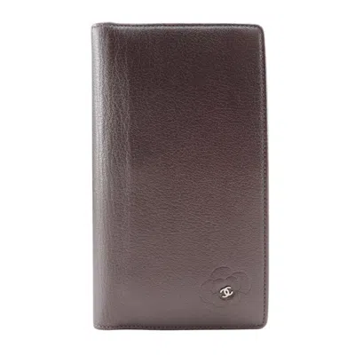 Pre-owned Chanel Metallic Purple Leather Long Wallet (bi-fold) ()