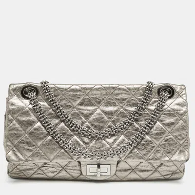 Pre-owned Chanel Metallic Quilted Aged Leather 228 Reissue 2.55 Flap Bag