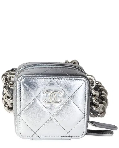 Pre-owned Chanel Metallic Quilted Leather Coco Punk Clutch With Chain (authentic Pre-  Loved)