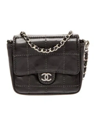 Pre-owned Chanel Micro Convertible Flap Belt Bag In Black