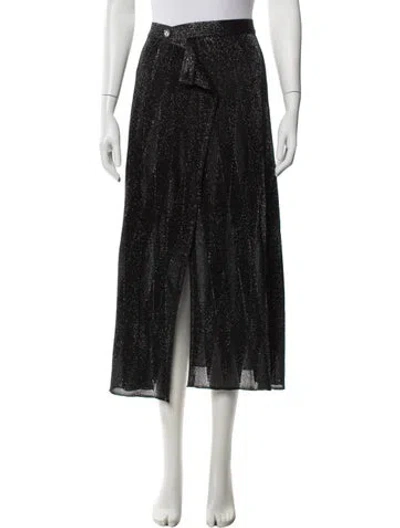 Pre-owned Chanel Midi Length Skirt In Silver
