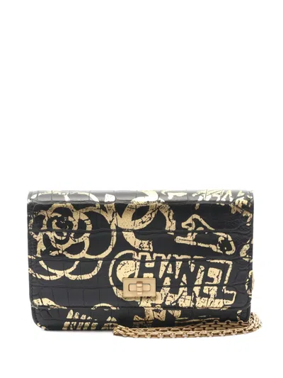 Pre-owned Chanel Mini 2019 2.55 Chain Wallet In Black