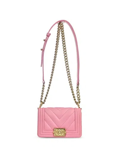 Pre-owned Chanel Mini 2020s Boy  Shoulder Bag In Pink