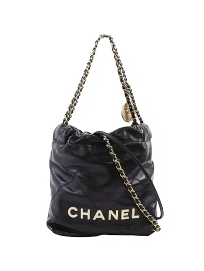 Pre-owned Chanel Mini 22 Tote Bag In Black