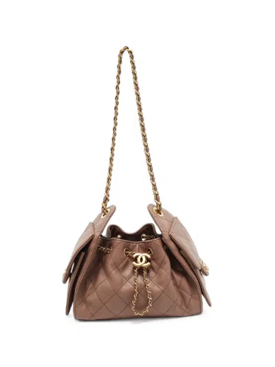 Chanel Mini 25 Caviar Shoulder Bag In Brown