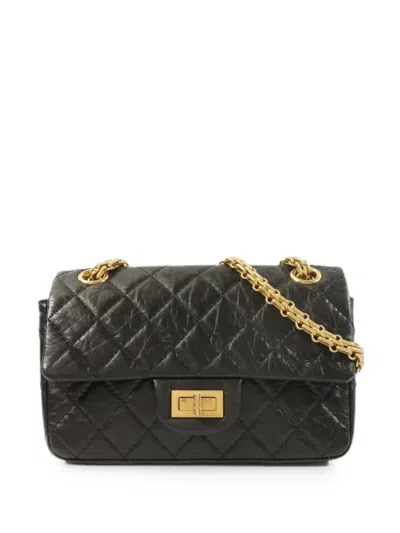 Pre-owned Chanel Mini 2.55 Quilted Shoulder Bag In Black