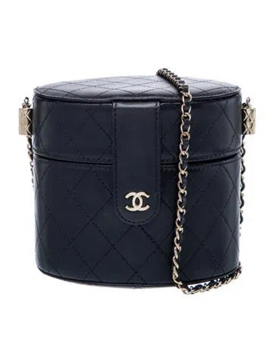 Pre-owned Chanel Mini Allure Vanity Case W/ Chain In Black