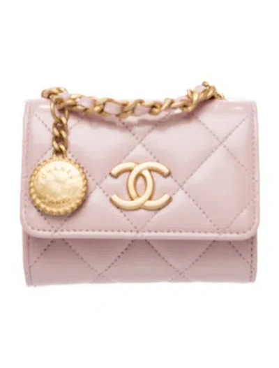 Pre-owned Chanel Mini Bag W/ Chain In Pink