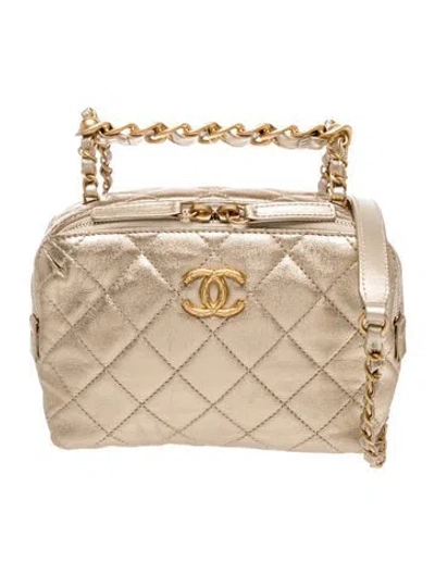 Pre-owned Chanel Mini Bowling Bag In Gold