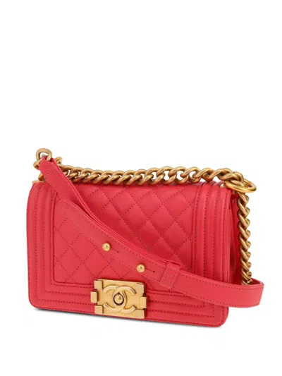 Pre-owned Chanel Mini Boy Shoulder Bag In Pink