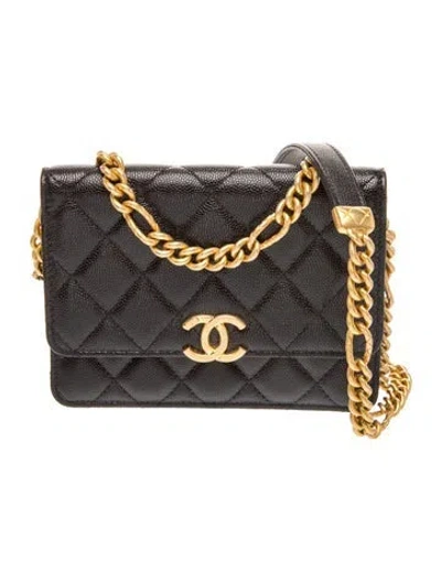 Pre-owned Chanel Mini Bracelet Clutch W/ Chain, Mini In Black