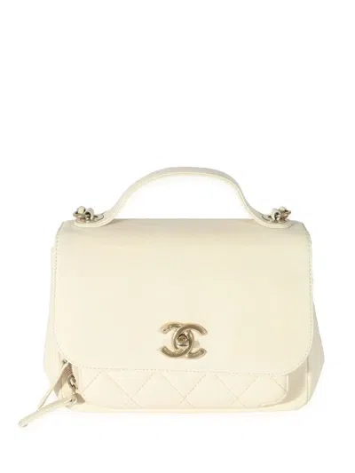 Pre-owned Chanel Mini Business Affinity Flap Bag In White