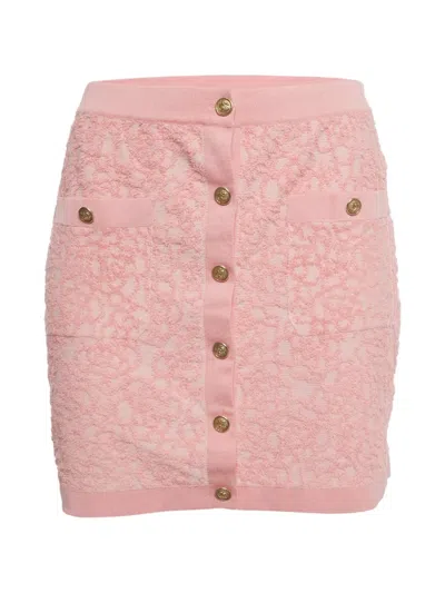 Pre-owned Chanel Mini Button Skirt In Pink