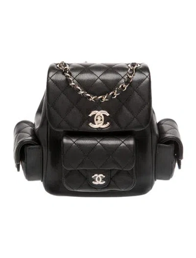 Pre-owned Chanel Mini Cargo Duma Backpack In Black