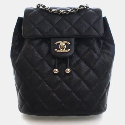 Pre-owned Chanel Mini Caviar Urban Spirit Backpack In Black