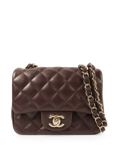 Pre-owned Chanel Mini Cc Classic Shoulder Bag In Purple
