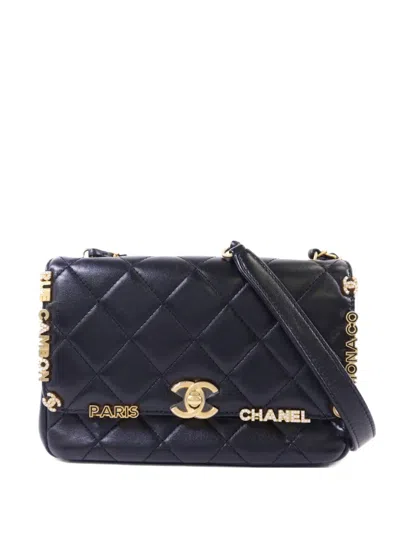 Pre-owned Chanel Mini Cc Quilted-design Shoulder Bag In Black
