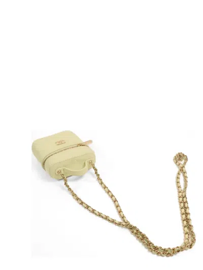 Pre-owned Chanel Mini Cc Vanity Case Tote Bag In Green