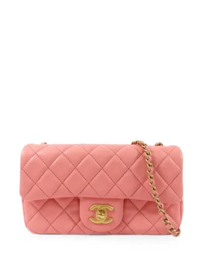 Pre-owned Chanel Mini Cc-logo Flap Shoulder Bag In Pink